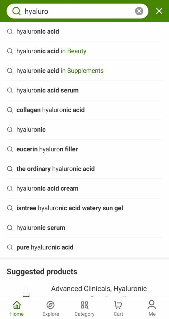iherb - vyhledávání podle ingredience