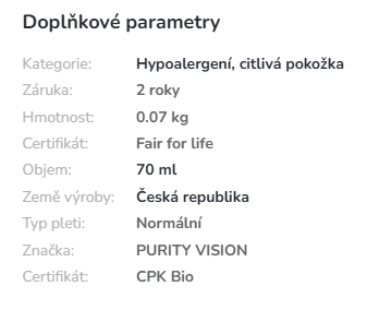 ecorevolution - informace u produktů